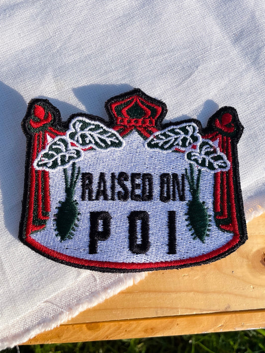 Raised On Poi Embroidered Iron-On Patch