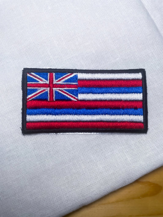 Hawaiian Flag Embroidered Iron-On Patch