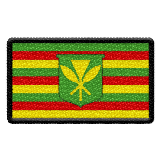 Kanaka Maoli Flag Embroidered Iron-On Patch