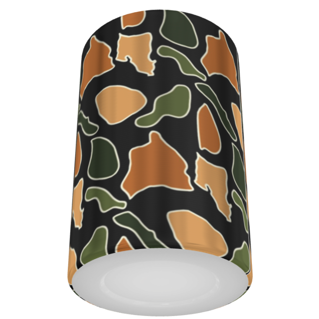 Black Island Camo Stainless Steel Can Coozie