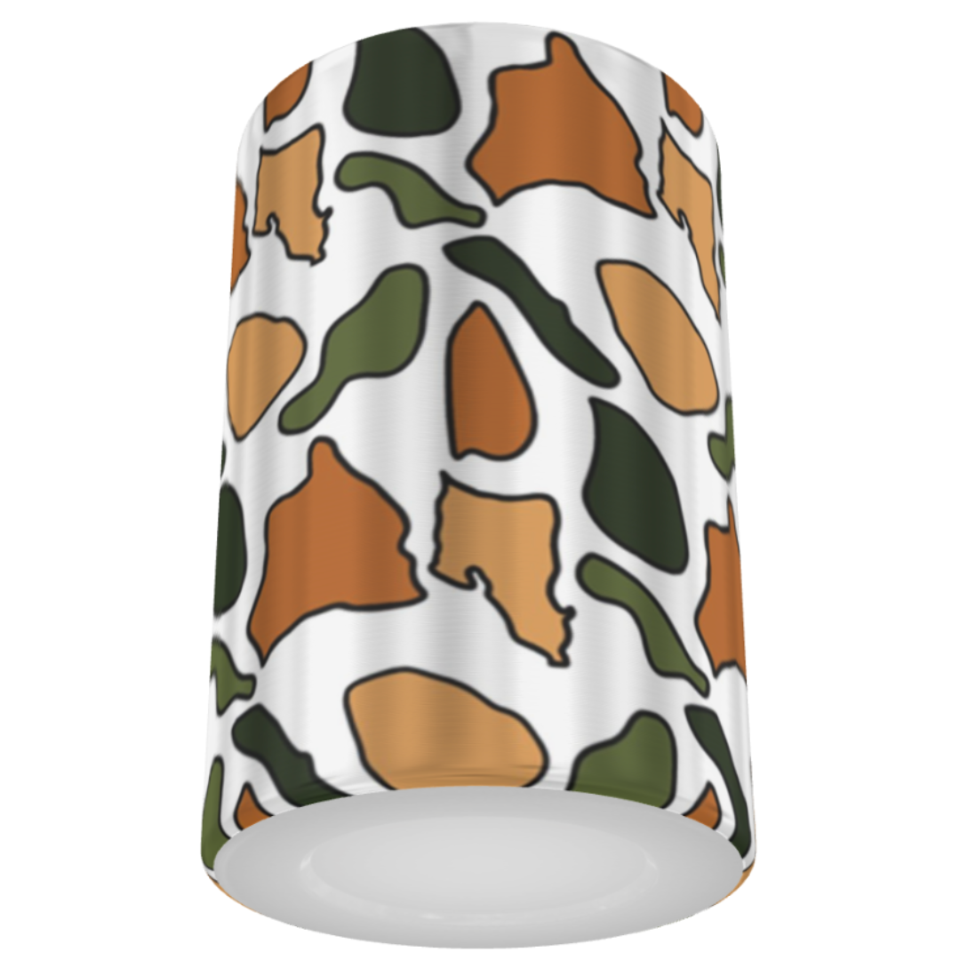 White Island Camo Stainless Steel Can Coozie