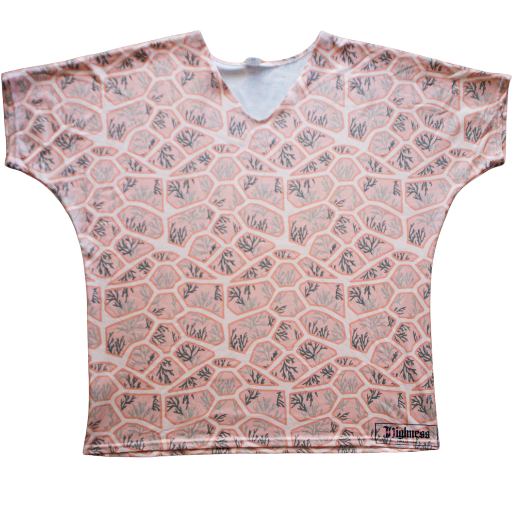 Pink Honu V-Neck Blouse Pink