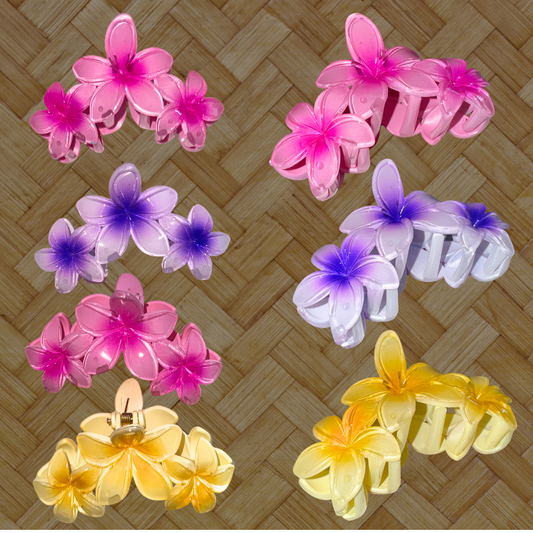 Cluster Plumeria Flower Claw Clip