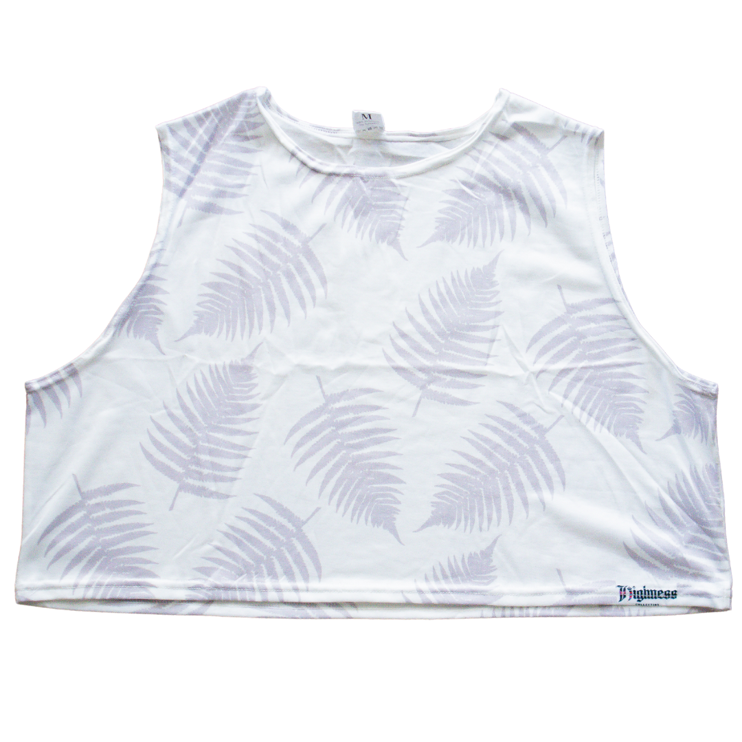 Palapalai White Sleeveless Cropped Top