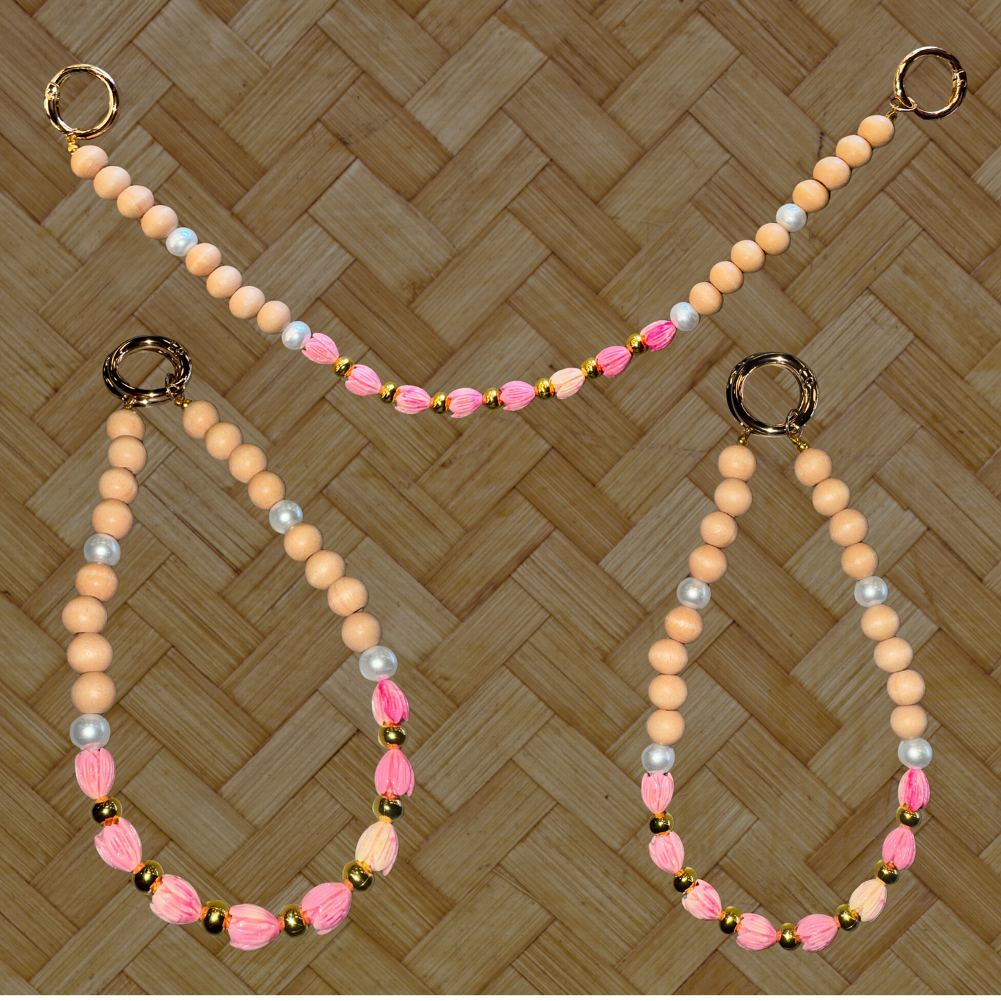 Pikake Pink Car Lei Chain