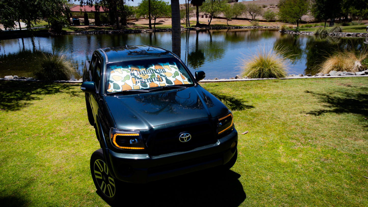 White Camo Islands Foldable Sunshade