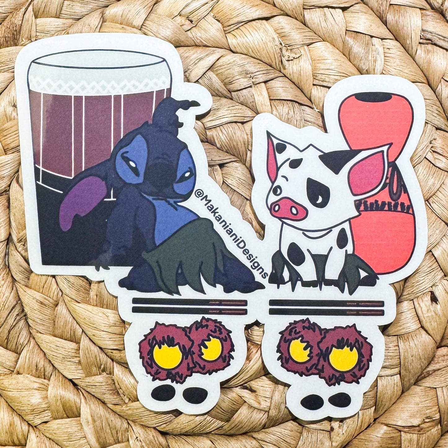 Stitch & Pua Sticker