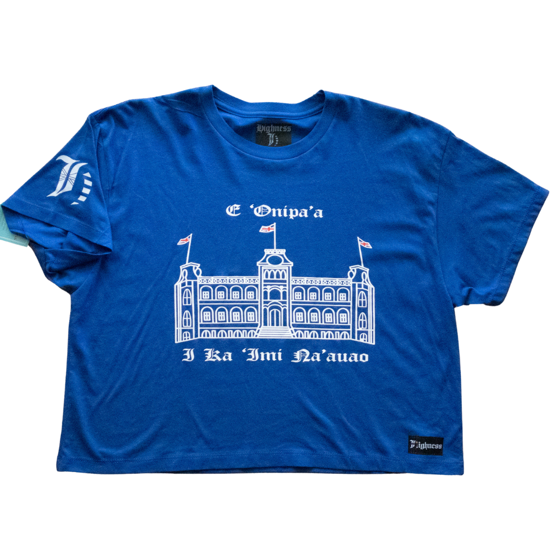 'Iolani Palace Crop Top Blue