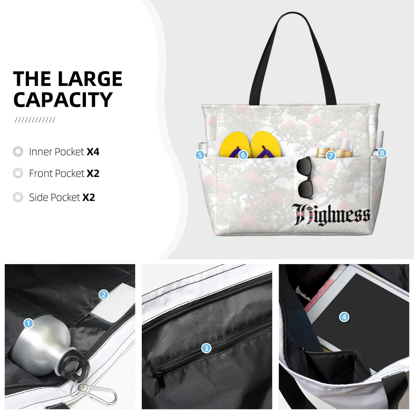 Ohi'a White Travel Beach Bag