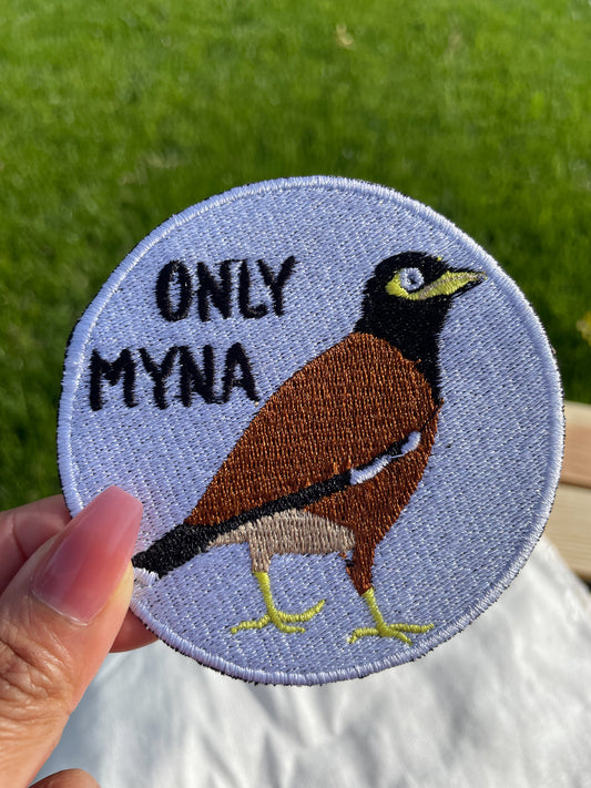 Only Myna Embroidered Iron-On Patch